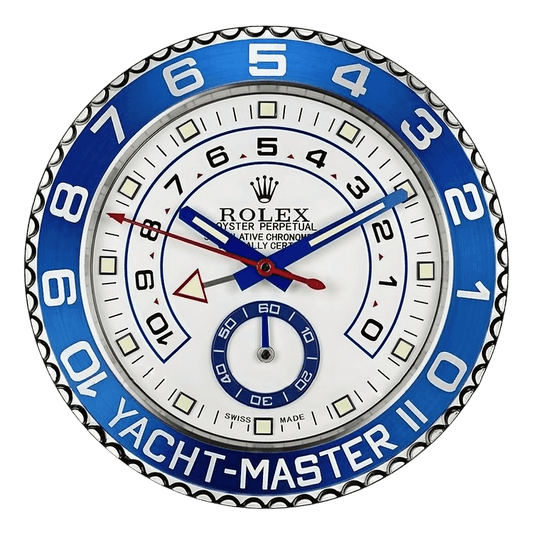 Horloge Murale Yacht-Master II Élègance de Luxe avec Rolex et Hublot