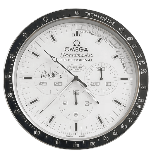Luksusowy zegar ścienny Omega Speedmaster elegancki i precyzyjny design
