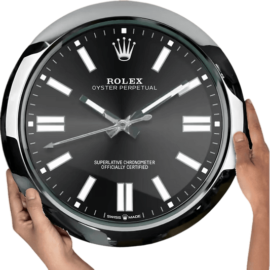 Horloge Murale Deluxe Inspirée par Rolex Oyster Perpetual - Élégance et Précision - Passeport Cases