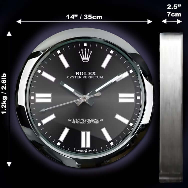 Deluxe wall clock inspired by Rolex oyster perpetual - elegance and precision