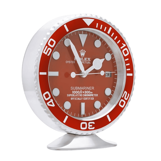 Horloge de Bureau Rolex Submariner Rouge 🕰️🔥 - Passeport Cases