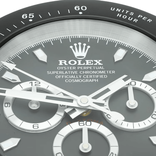 Horloge de Table Rolex Daytona Noir & Argent 🖤 – L’élégance racée du chronographe légendaire - Passeport Cases