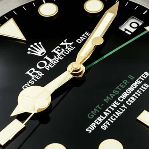Horloge Murale de Luxe Rolex GMT Master II Noir et Or - Élégance et Précision Prestige - Passeport Cases