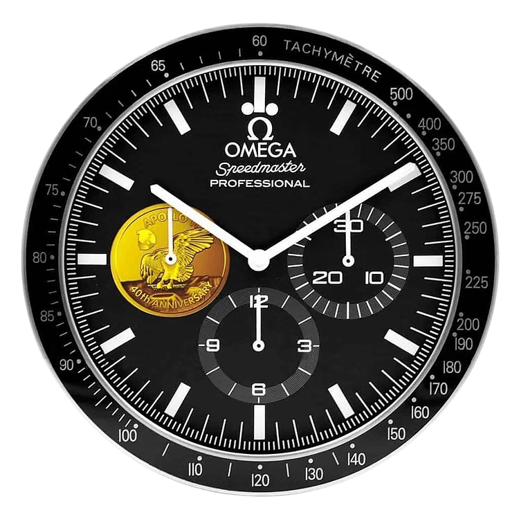 Horloge Murale Luxe Omega Speedmaster Design Élégant et Précis