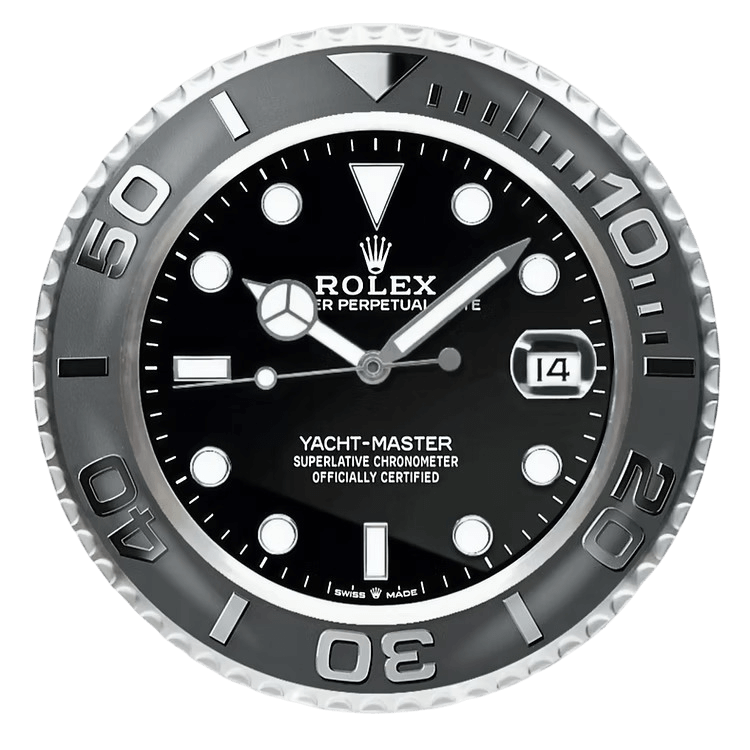 Horloge Murale Luxe Yacht-Master Style Rolex – Élégance et Précision pour Décoration Intérieure - Passeport Cases