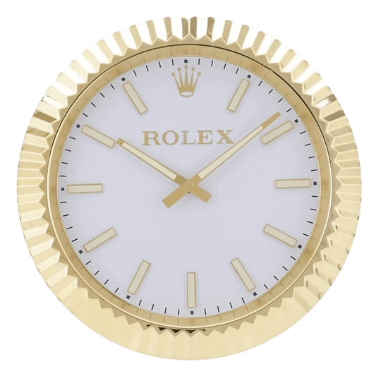 Horloge Murale de Luxe en Or - Inspirée par Rolex Datejust - Passeport Cases