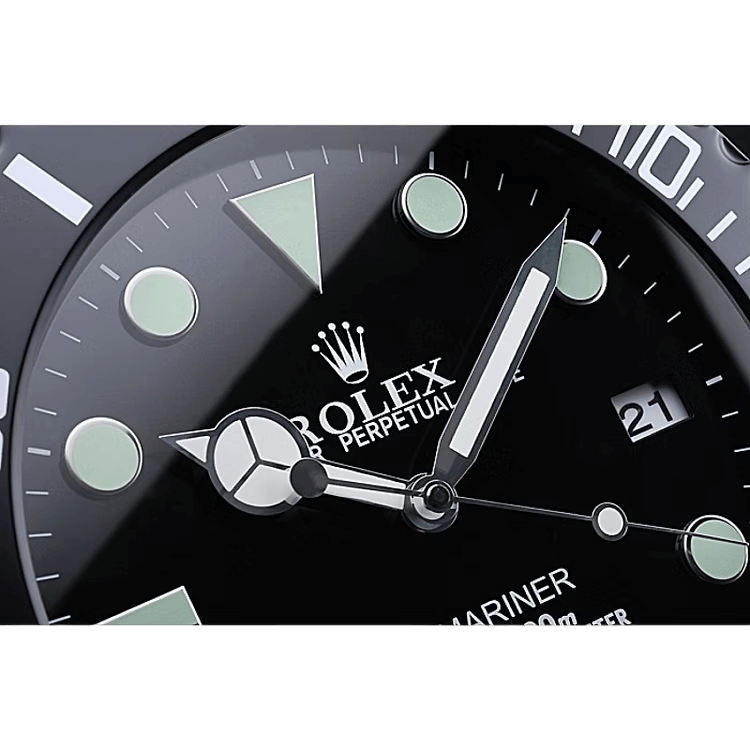 Horloge Murale de Luxe Rolex Submariner Noir Intégral - Passeport Cases