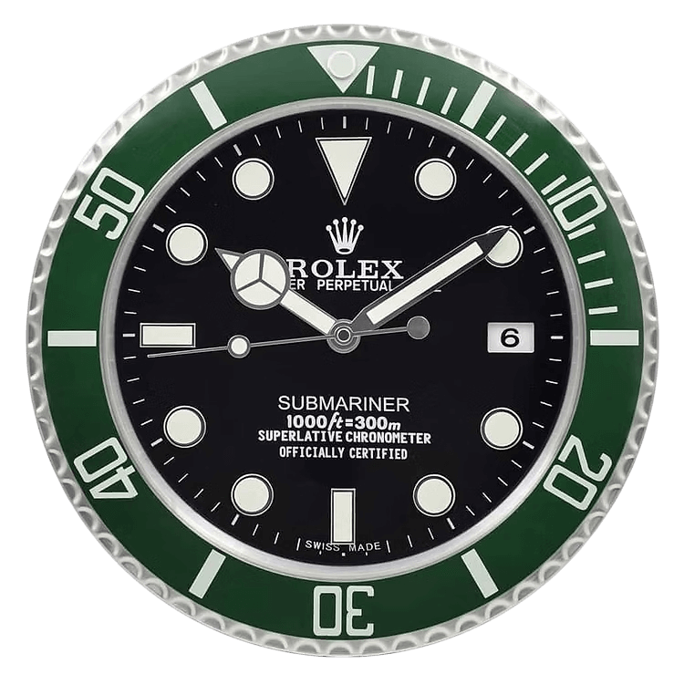 Horloge Murale Luxe Rolex Submariner Starbuck - Design Élégant et Précis - Passeport Cases