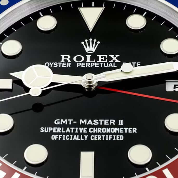 Horloge Murale de Luxe Rolex GMT Master II Pepsi - Design Éblouissant et Précision Inégalée - Passeport Cases