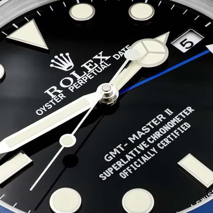 Horloge Murale de Luxe - Style Rolex GMT Master II "Batman" - Passeport Cases
