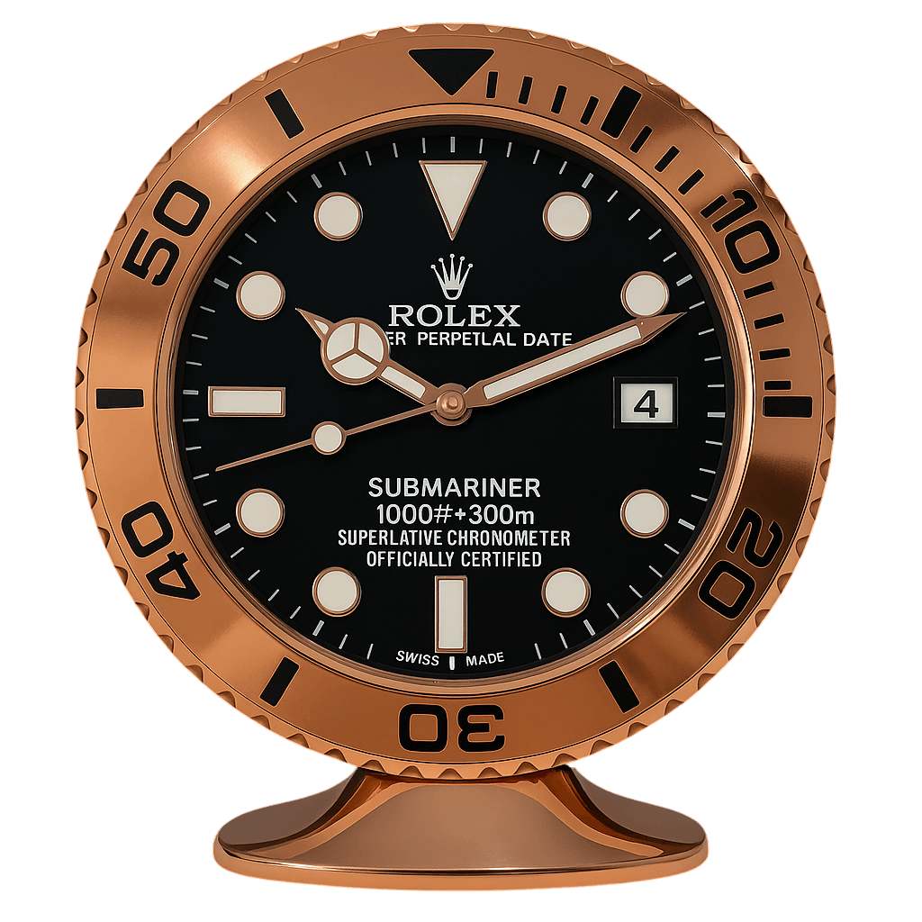 Horloge de Table de Luxe Rolex Submariner - Élégance et Prestige pour Votre Décor