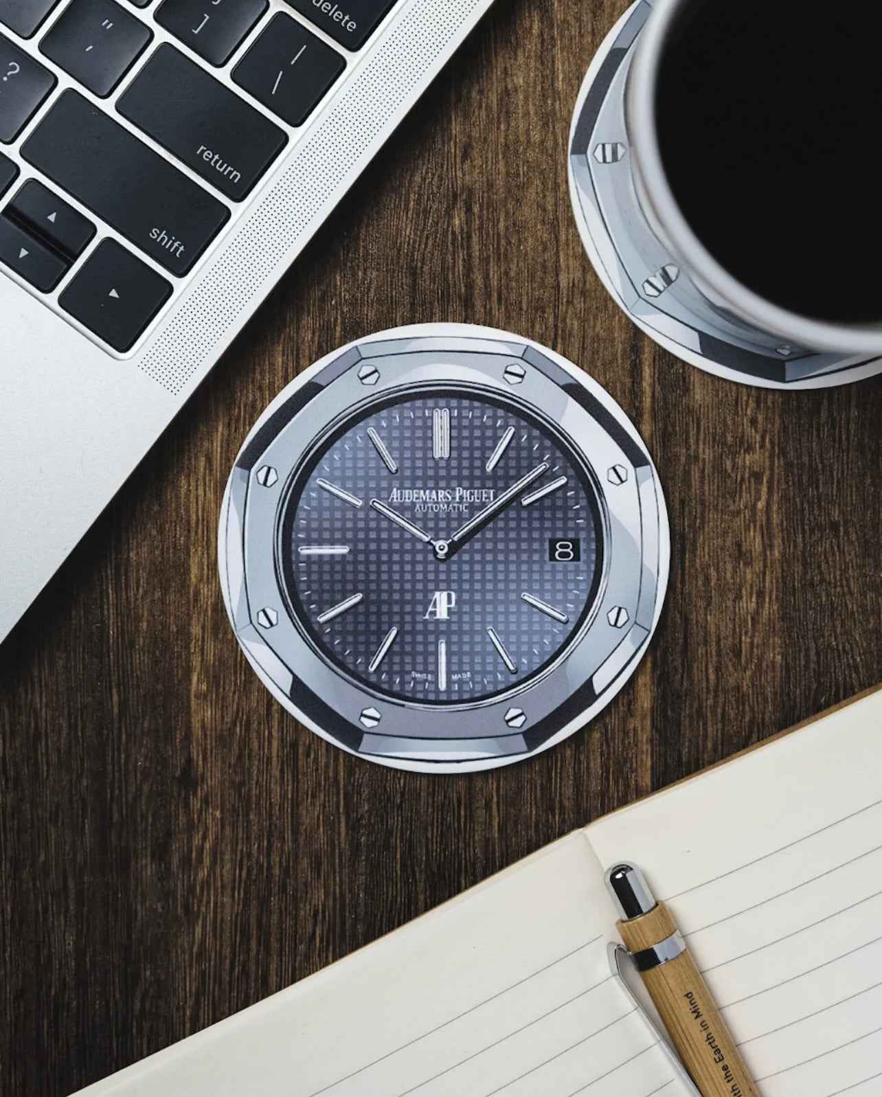 🥂 Sous-Verres de Luxe AP Royal Oak Jumbo – Pour Passionnés de Montres - Passeport Cases