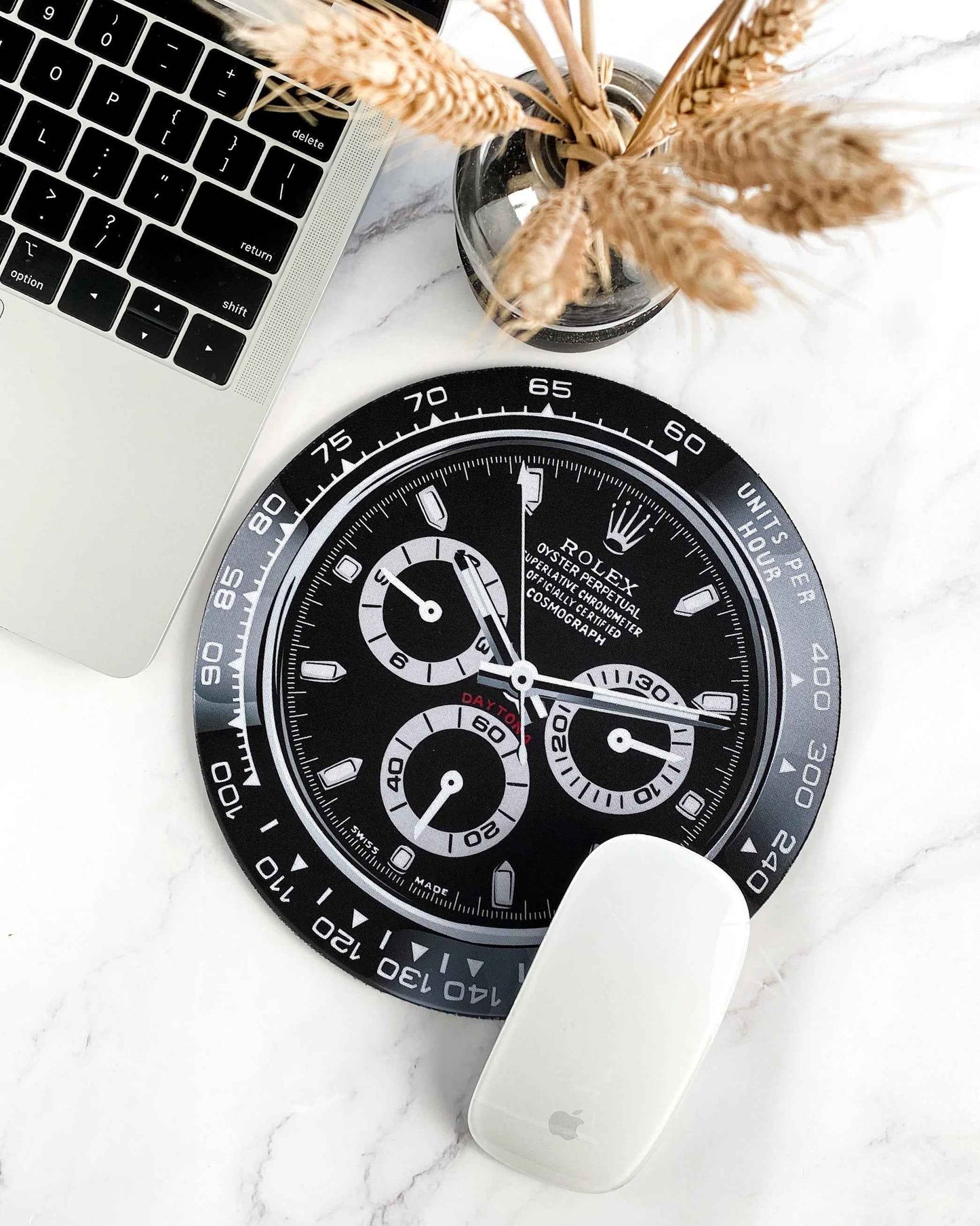 🖱️ Tapis de Souris Black Daytona – Pour Passionnés d'Horlogerie - Passeport Cases