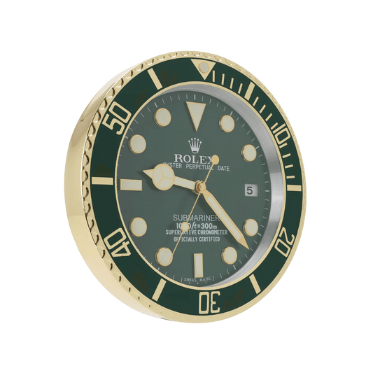 Horloge Murale Submariner – Édition Gold & Green 💚🏆 - Passeport Cases