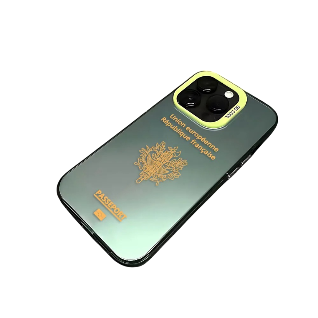 Coque iPhone Passeport France – Étui rigide design voyage
