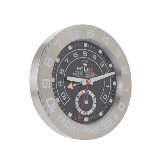 Horloge Murale Yacht-Master II – Édition Silver Élite 🧭⚙️ - Passeport Cases
