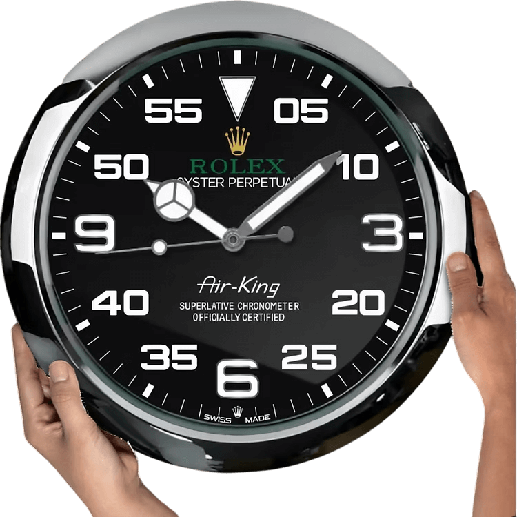 Horloge Murale de Luxe Inspirée Rolex Oyster Perpetual Air King - Passeport Cases