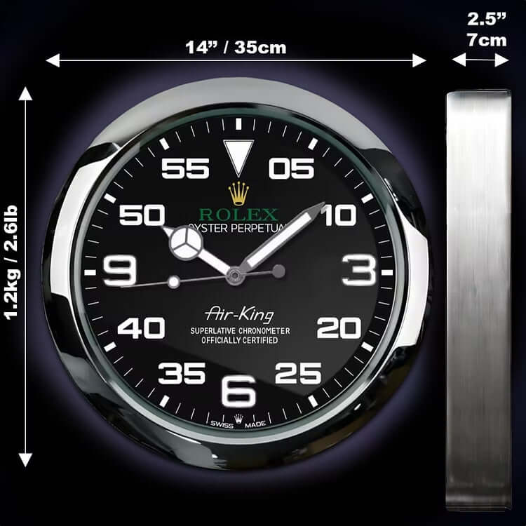 Horloge Murale de Luxe Inspirée Rolex Oyster Perpetual Air King - Passeport Cases