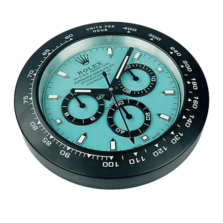 🕰️ Horloge Murale Rolex Daytona Black & Tiffany Blue - Passeport Cases