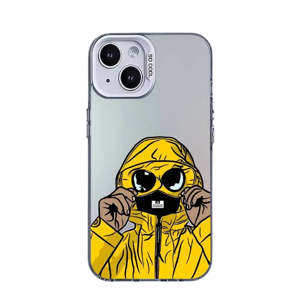 Coque iPhone CP Company argenté – Illustration futuriste & protection
