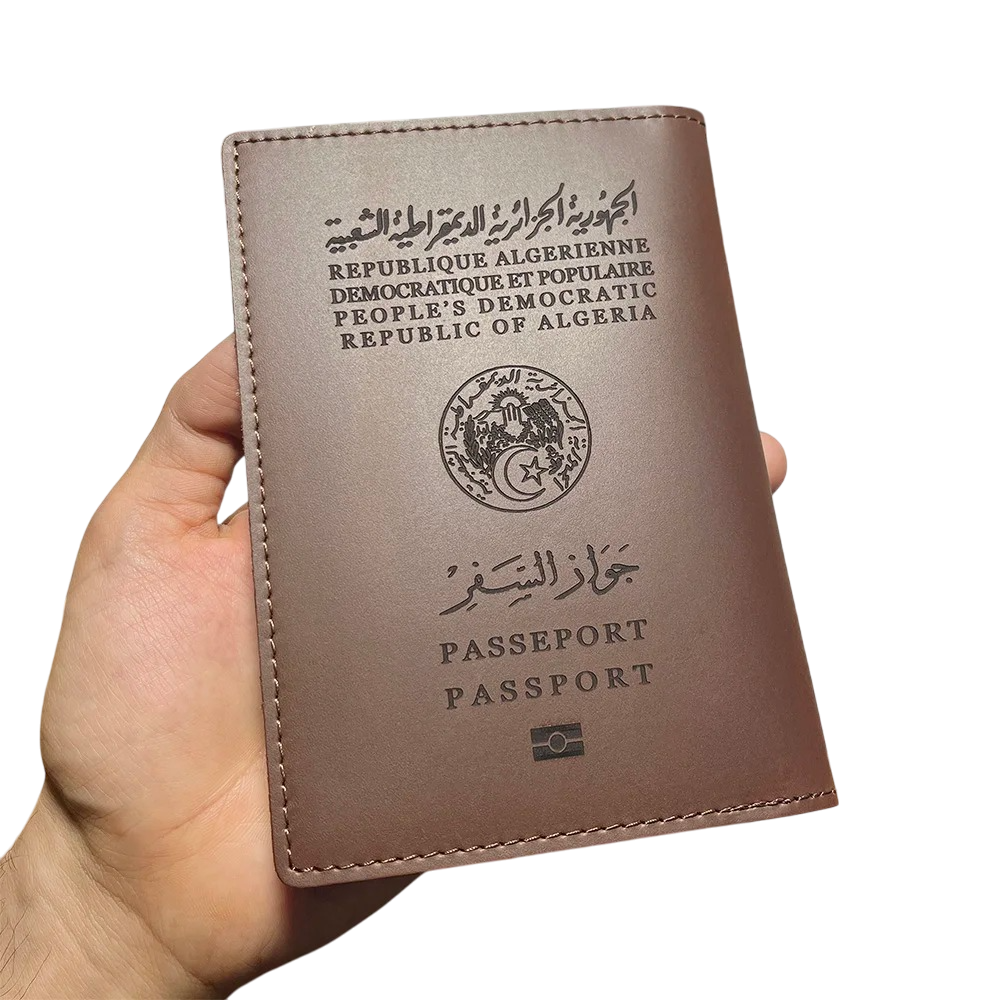 Protège-Passeport Algérie – Cuir véritable de haute qualité