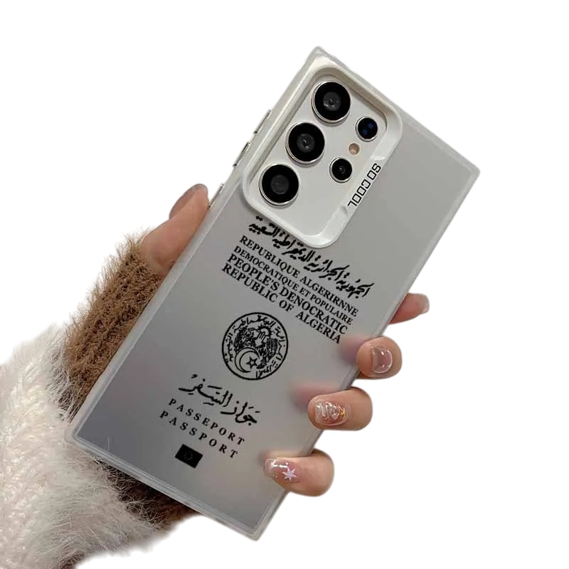 Coque Samsung Passeport Algérien – Transparent, Noir ou Bleu
