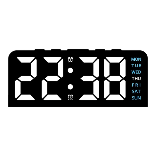 Réveil LED Numérique 7’’ – Double alarme, température & veilleuse - Passeport Cases