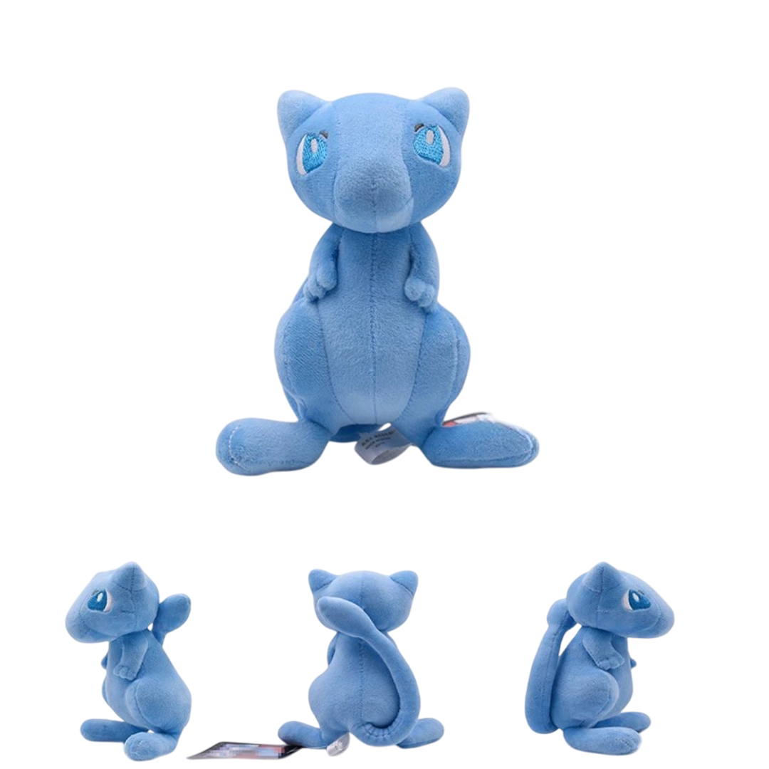 Peluche Pokémon Mew – 13 cm / 7 cm – Rose, Noir & Bleu ciel ✨