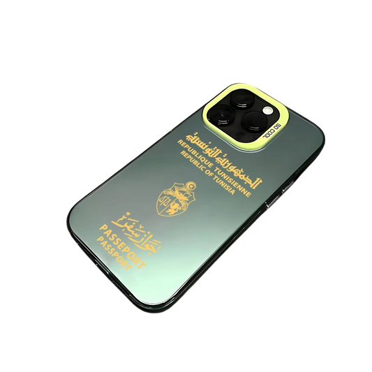 Coque iPhone Passeport Tunisie – Étui rigide design voyage