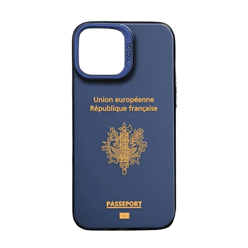 Coque iPhone Passeport France – Étui rigide design voyage