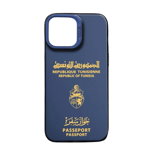 Coque iPhone Passeport Tunisie – Étui rigide design voyage