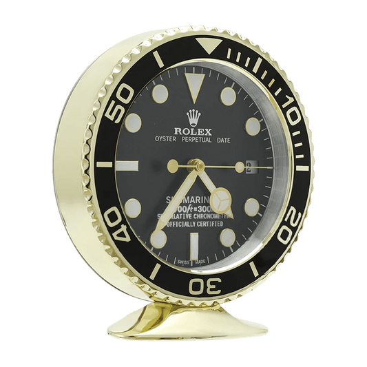 Horloge de Bureau Rolex Submariner – Design de Luxe Doré - Passeport Cases