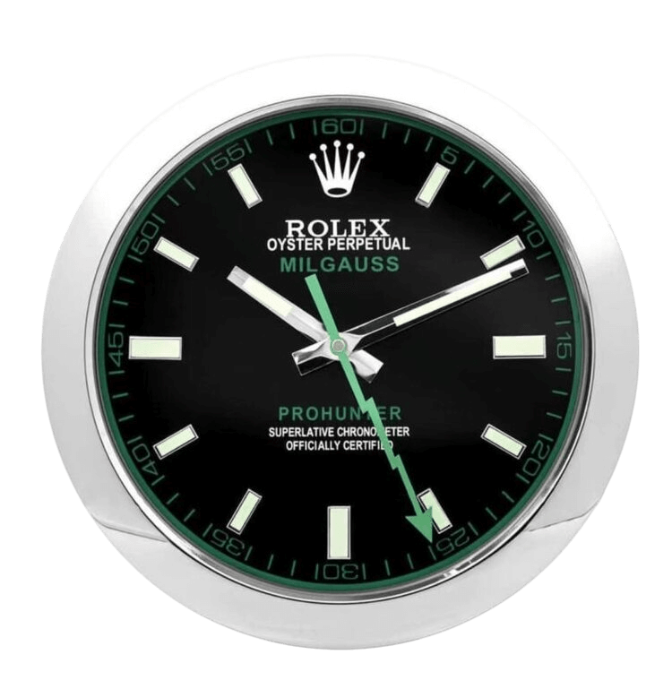 Horloge Murale Rolex Milgauss: Chef-d'œuvre de Luxe Intemporel Blanc et Orange