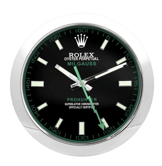 Horloge Murale Rolex Milgauss: Chef-d'œuvre de Luxe Intemporel Blanc et Orange