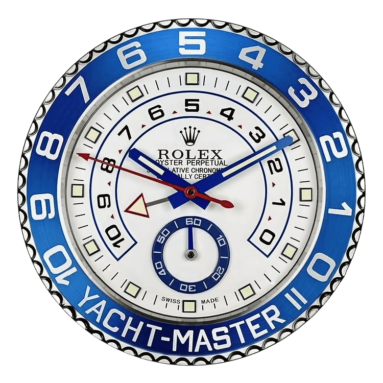 Horloge Murale Yacht-Master II Élègance de Luxe avec Rolex et Hublot