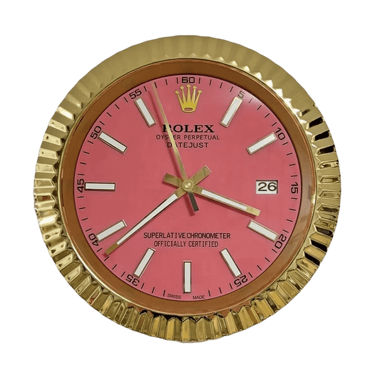 Relógio de parede de luxo datejust - inspirado pela Rolex em ouro rosa