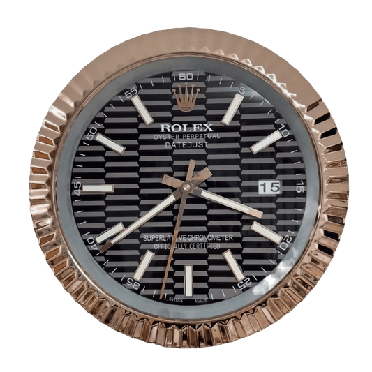 Relógio de parede de luxo datejust - inspirado pela Rolex em ouro rosa