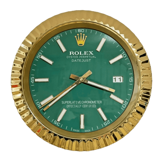 Relógio de parede de luxo datejust - inspirado pela Rolex em ouro rosa