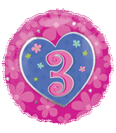 Ballons en Chiffres M 18" Fleurs Roses pour Anniversaire