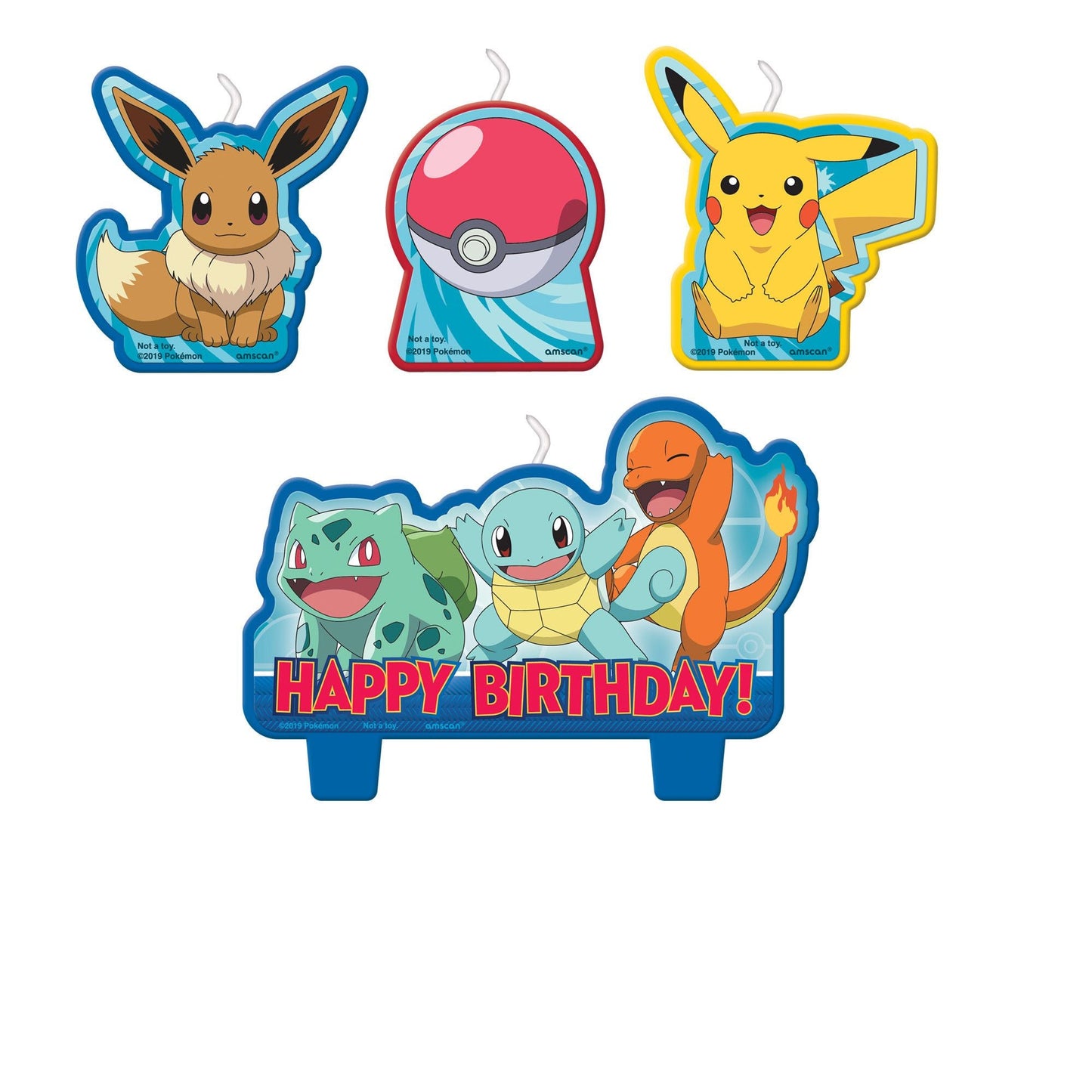 Ensemble de Bougies d'Anniversaire Pokémon