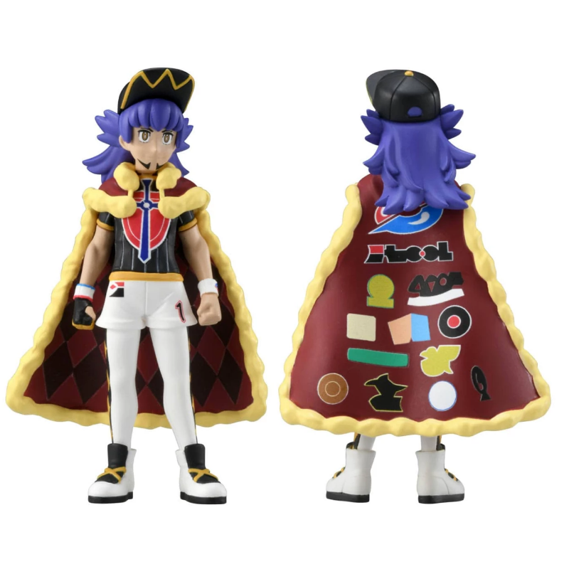 Figurines de Dresseurs Pokémon : Ash, Leon, Cynthia & Steven Stone