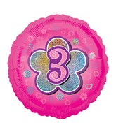 Ballons d'Anniversaire M. 18" Chiffres & Cœurs Roses