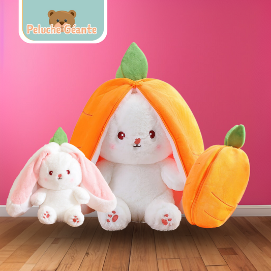 Bunny Buddies™ | Compagnon Peluche Transformable Carotte et Fraise