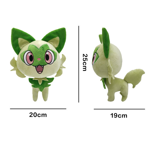 Peluche Pokémon Sprigatito Felori - Chaton Vert Adorable 25x20 cm