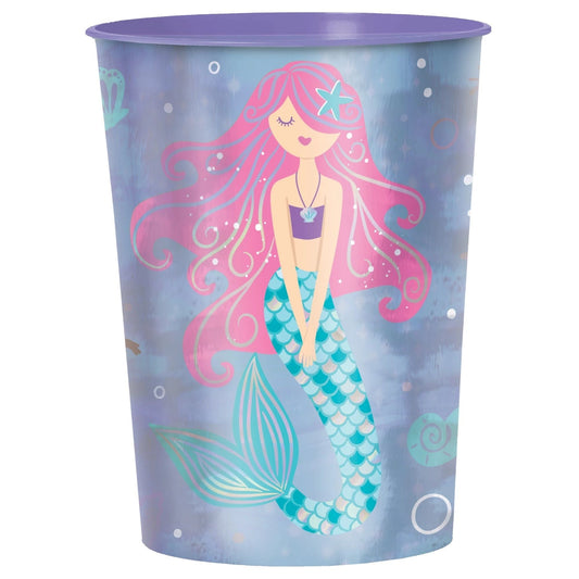 Gobelet en plastique sirène scintillant 16 oz