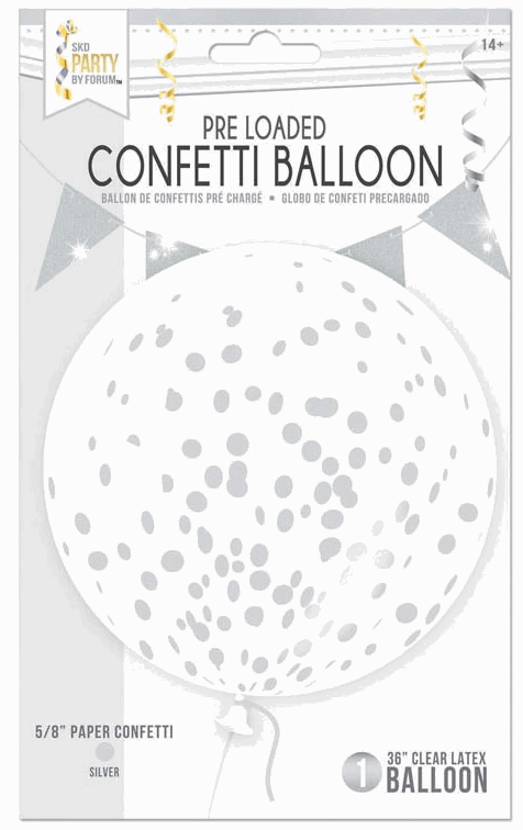 36" Clear Confetti Balloon