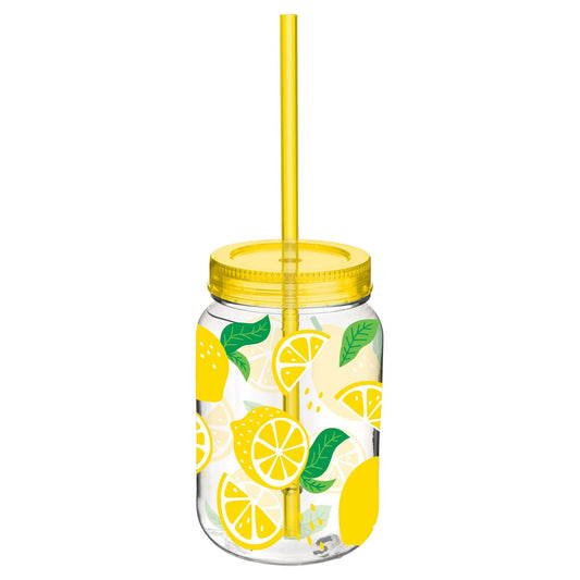 Plastic Cup Mason Jar Style With Straw