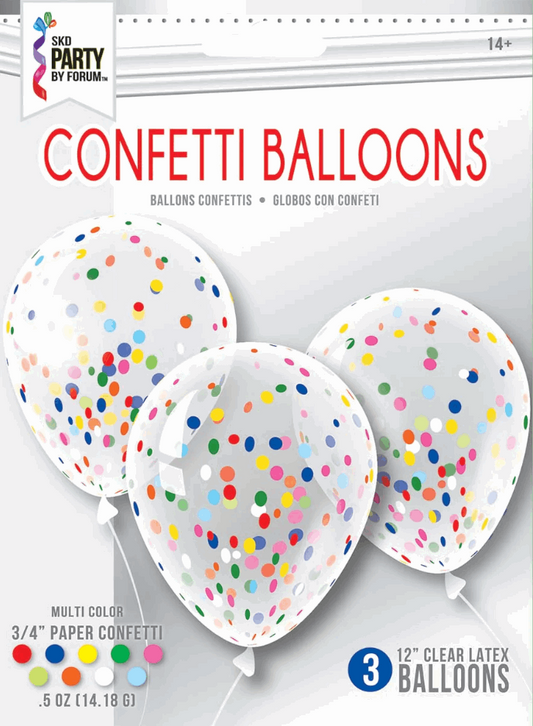 Ballons Confettis Multicolores - 3Pcs