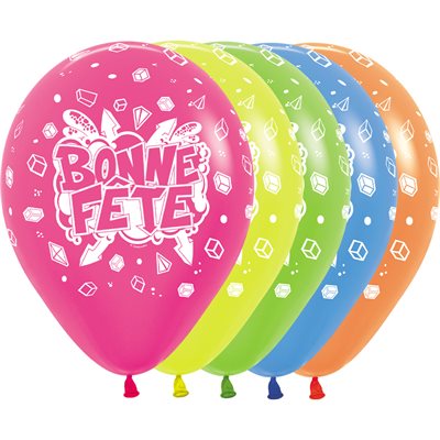 B. 11" Neon Bonne Fête - Accessoire de Célébration Éclatant