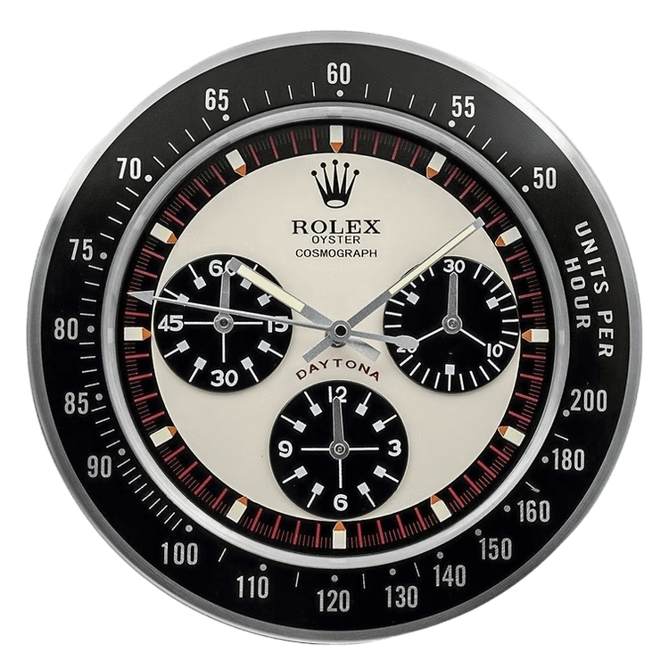 Horloge Murale Daytona Paul Newman – Design Vintage Blanc & Noir